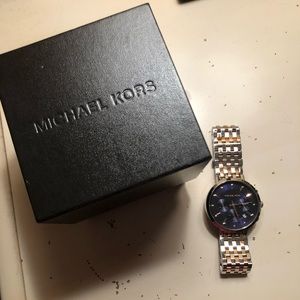 Michael Kors Rose Gold / Silver Chronograph Watch